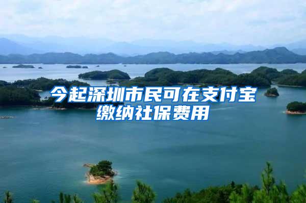 今起深圳市民可在支付宝缴纳社保费用