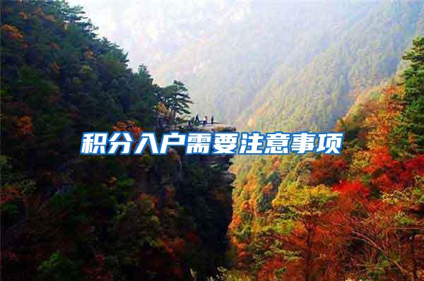 积分入户需要注意事项