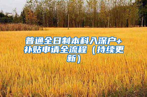 普通全日制本科入深户+补贴申请全流程（持续更新）