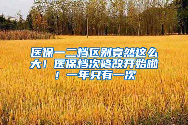 医保一二档区别竟然这么大！医保档次修改开始啦！一年只有一次