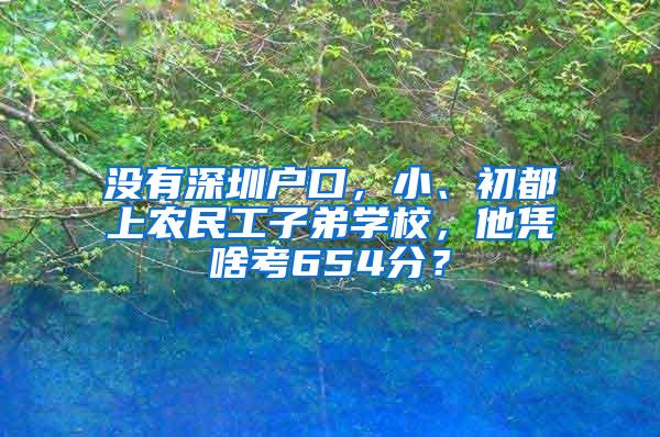 没有深圳户口，小、初都上农民工子弟学校，他凭啥考654分？