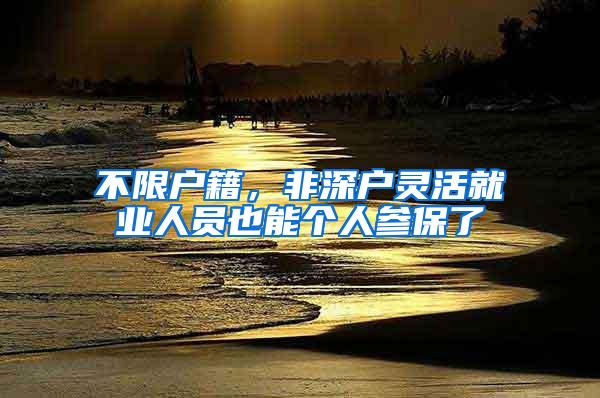 不限户籍，非深户灵活就业人员也能个人参保了