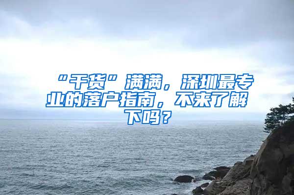 “干货”满满，深圳最专业的落户指南，不来了解下吗？