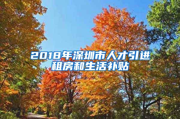 2018年深圳市人才引进租房和生活补贴