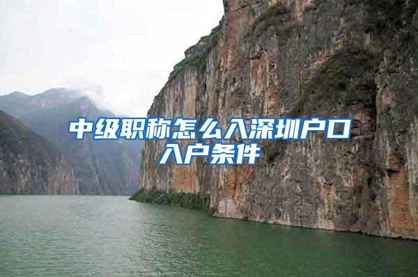中级职称怎么入深圳户口入户条件