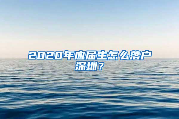 2020年应届生怎么落户深圳？