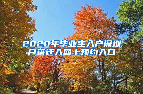 2020年毕业生入户深圳户籍迁入网上预约入口