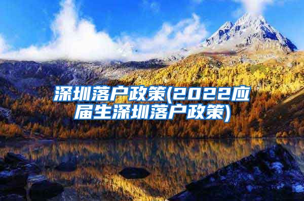 深圳落户政策(2022应届生深圳落户政策)