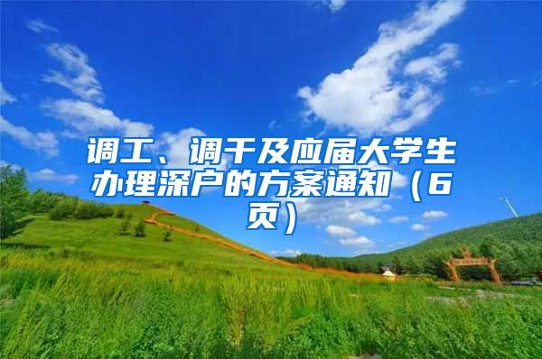 调工、调干及应届大学生办理深户的方案通知（6页）