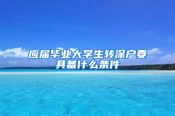 应届毕业大学生转深户要具备什么条件