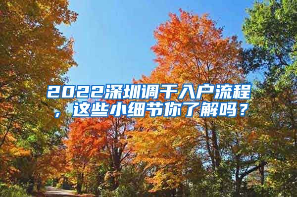 2022深圳调干入户流程，这些小细节你了解吗？