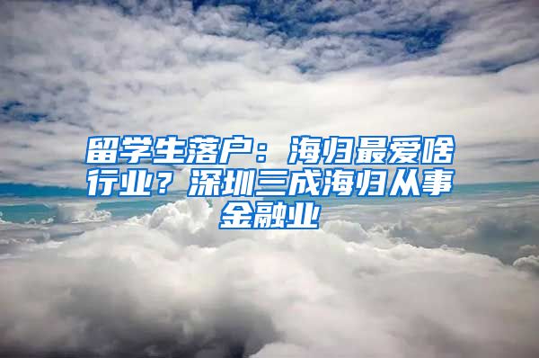留学生落户：海归最爱啥行业？深圳三成海归从事金融业