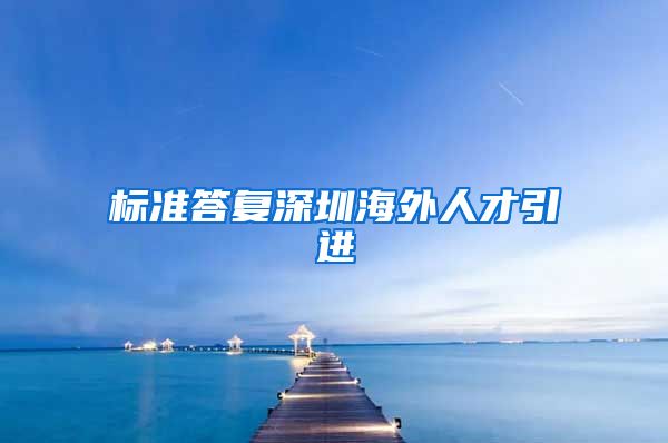 标准答复深圳海外人才引进