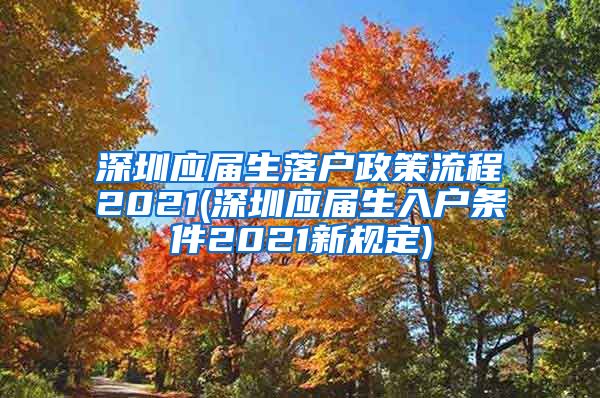 深圳应届生落户政策流程2021(深圳应届生入户条件2021新规定)