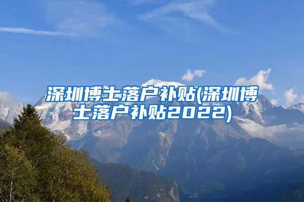 深圳博士落户补贴(深圳博士落户补贴2022)