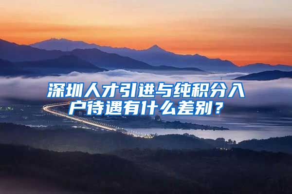 深圳人才引进与纯积分入户待遇有什么差别？