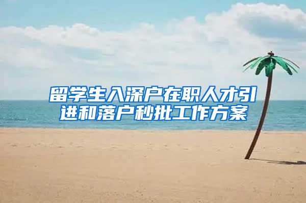 留学生入深户在职人才引进和落户秒批工作方案