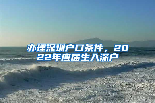 办理深圳户口条件，2022年应届生入深户