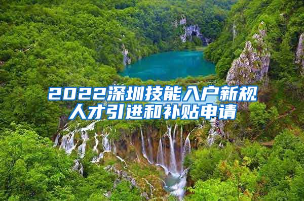 2022深圳技能入户新规人才引进和补贴申请