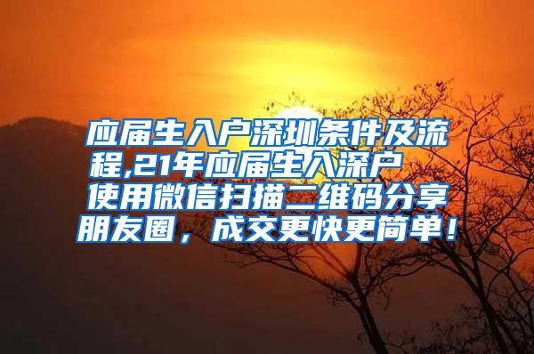 应届生入户深圳条件及流程,21年应届生入深户  使用微信扫描二维码分享朋友圈，成交更快更简单！