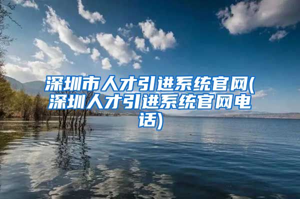 深圳市人才引进系统官网(深圳人才引进系统官网电话)
