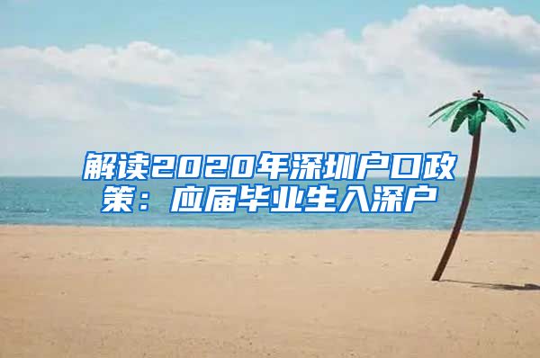 解读2020年深圳户口政策：应届毕业生入深户