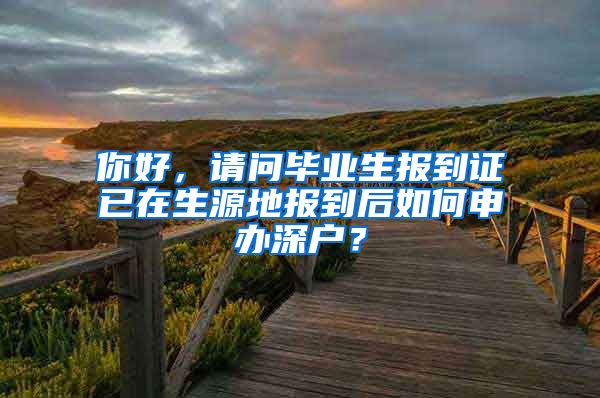 你好，请问毕业生报到证已在生源地报到后如何申办深户？