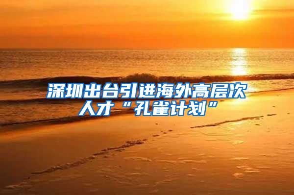 深圳出台引进海外高层次人才“孔雀计划”