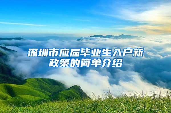 深圳市应届毕业生入户新政策的简单介绍