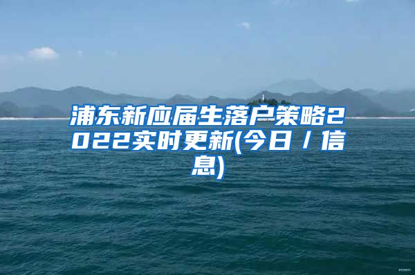 浦东新应届生落户策略2022实时更新(今日／信息)