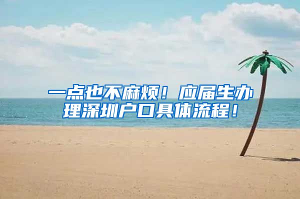 一点也不麻烦！应届生办理深圳户口具体流程！