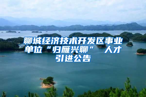 聊城经济技术开发区事业单位“归雁兴聊” 人才引进公告