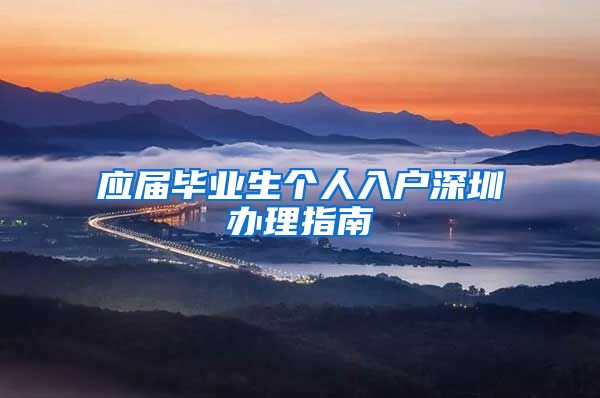 应届毕业生个人入户深圳办理指南