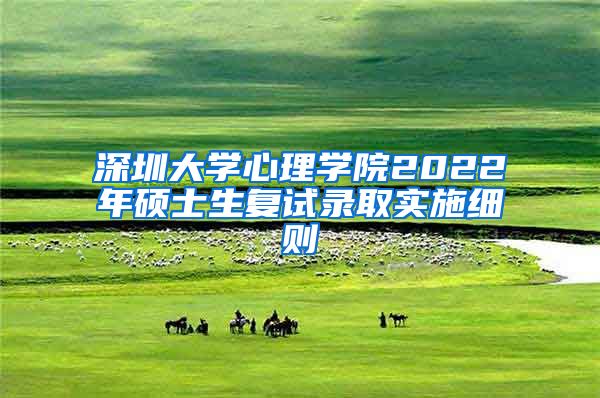 深圳大学心理学院2022年硕士生复试录取实施细则